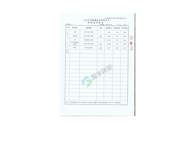 生活污水檢測(cè)報(bào)告3